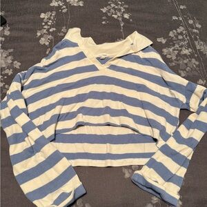 Blu Pepper Cream and Blue Knit Top Size Large